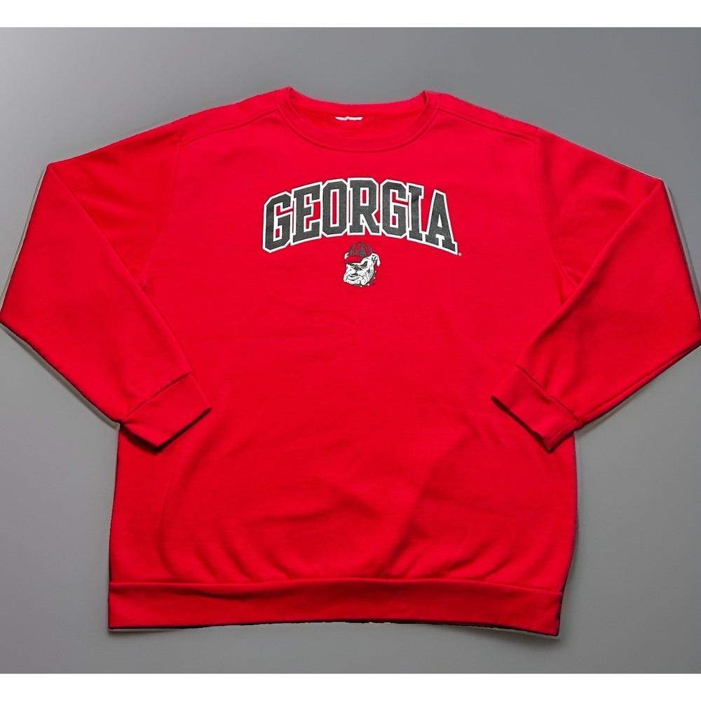 Champion Georgia Bulldogs UGA Red Crewneck Sweatshirt Men's Size 2XL Arch Logo